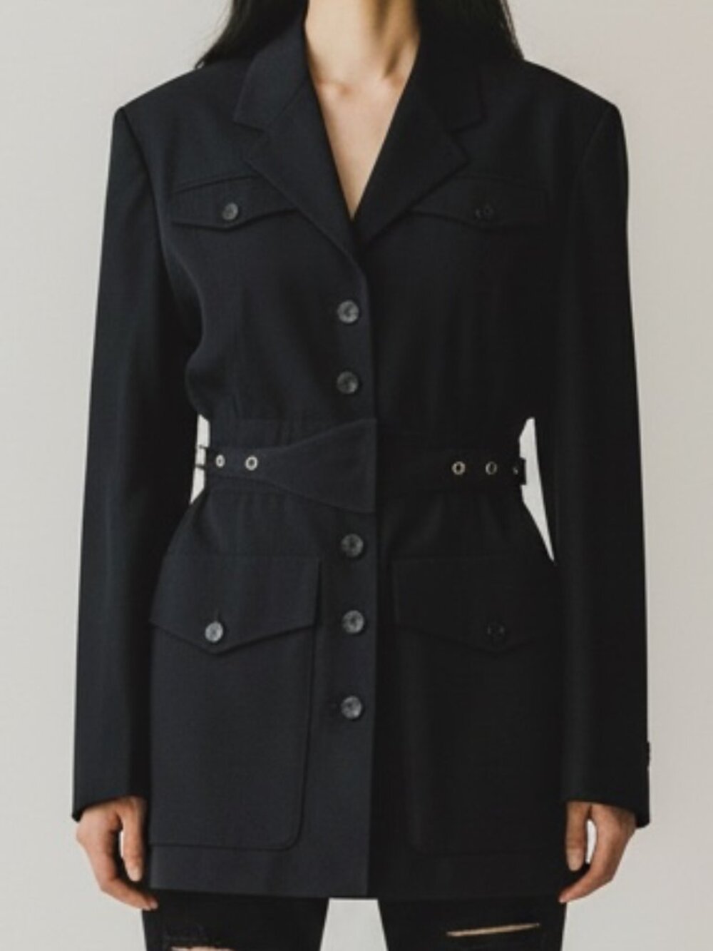 VTG Nick Coleman Archival Utility Belted Trench Jacket Blazer Dress M
